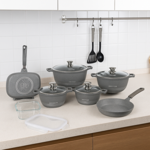 Conjunto de Ollas de Cerámica 19 Piezas Antiadherentes [ENVÍO GRATIS]