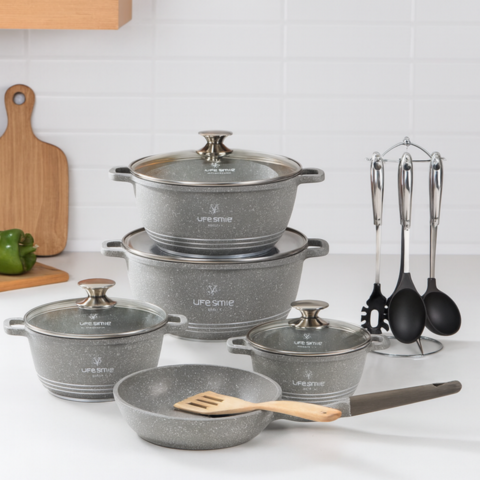 Conjunto de Ollas de Cerámica 19 Piezas Antiadherentes [ENVÍO GRATIS]